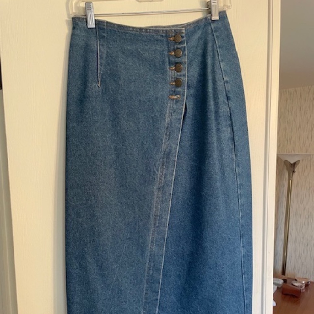 Karen Kane Long Denim Maxi Skirt  Size 8